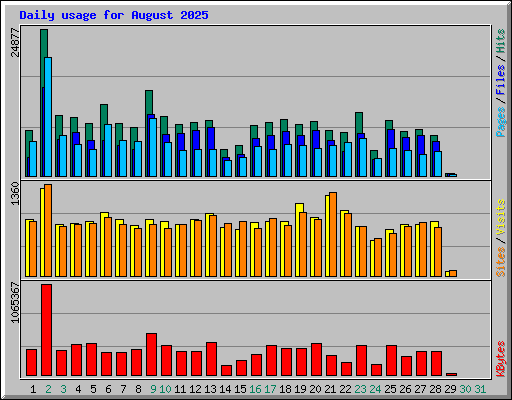Daily usage for August 2025